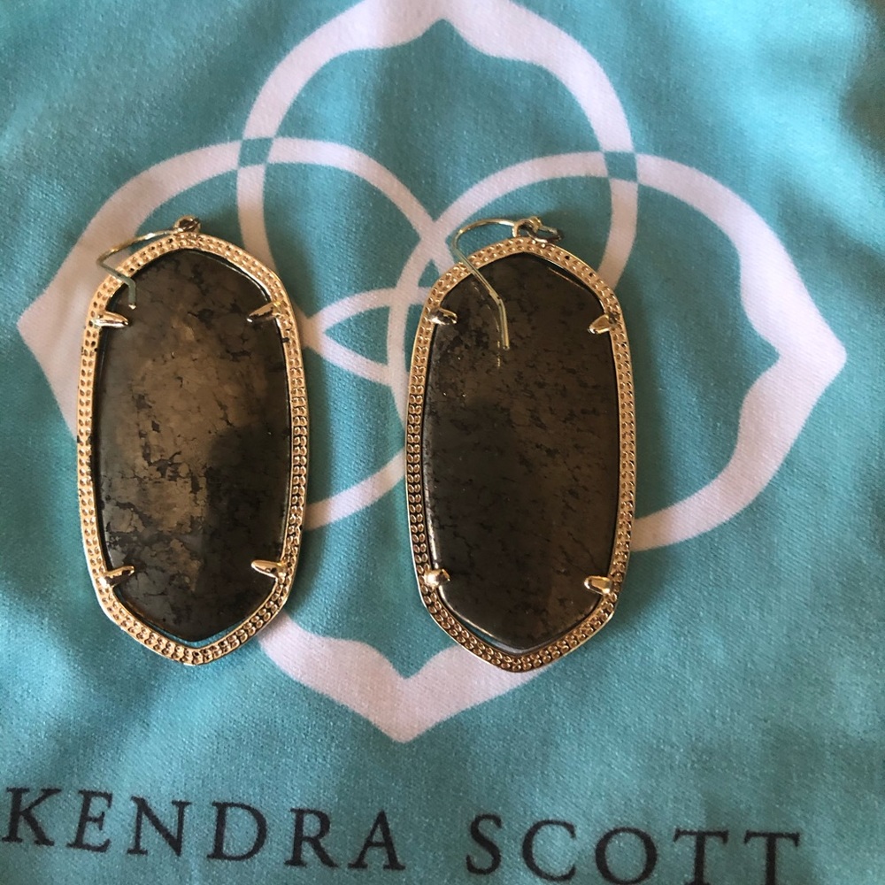 KENDRA SCOTT Dark Brown & Gold Danielle Earrings